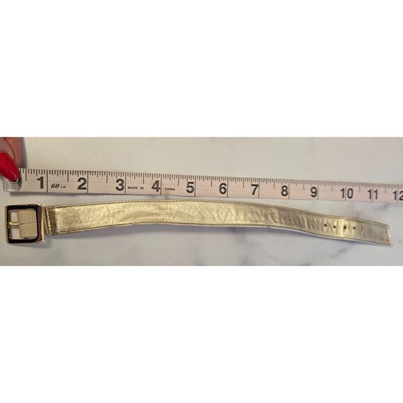 Puppy Dog Collar Gold Metallic Vegan Leather 11.5" Glam Lux Mini Bougie Pet Cat - Picture 4 of 4